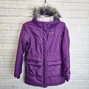 Columbia Youth Girls L 14-16 Nordic Strider Jacket Purple Fuchsia Heather Hood